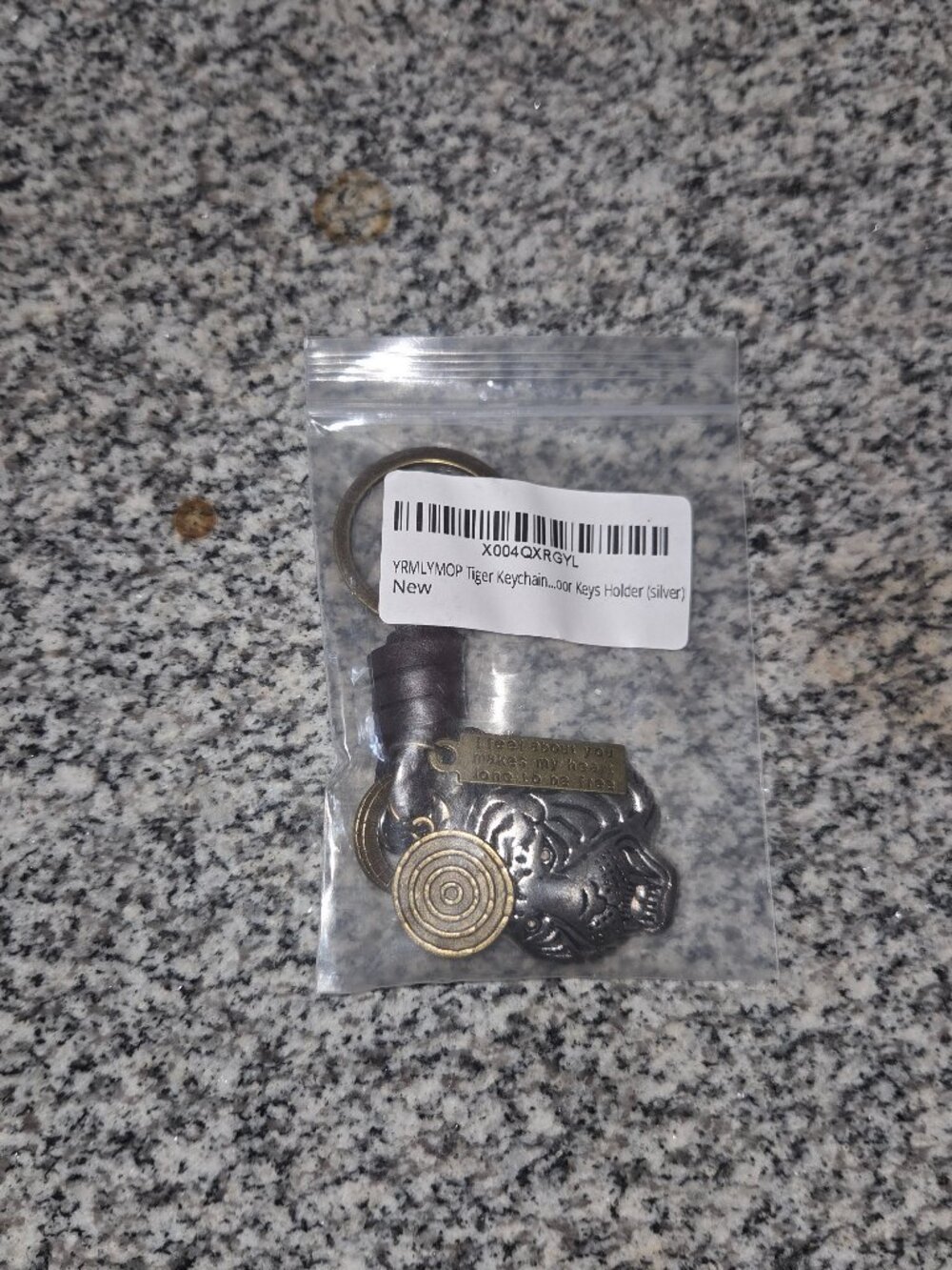 🐅 New Tiger Keychain with Inspirational Charm Metal Key Ring